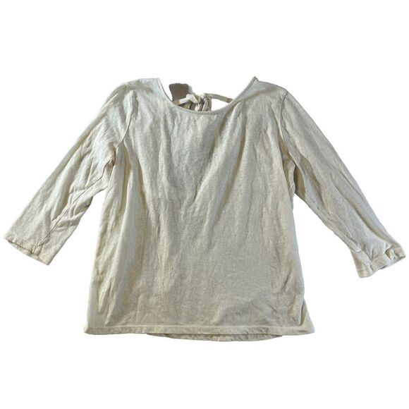 J Crew Womens Cream Color Tie Back Shirt H3810 Size Small - Picture 1 of 4